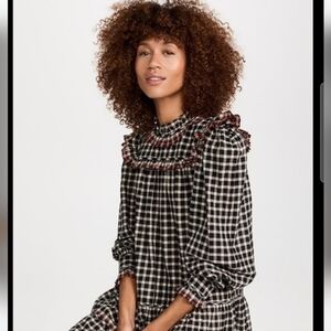 Ulla Johnson Elm  Plaid Ruffle Dress Mini/midi